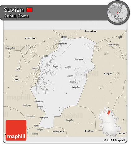 Classic Style 3D Map of Suxian