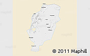 Classic Style 3D Map of Suxian, single color outside