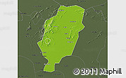 Physical 3D Map of Suxian, darken, semi-desaturated