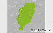 Physical 3D Map of Suxian, lighten, desaturated