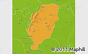 Political 3D Map of Suxian, physical outside