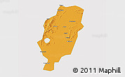 Political 3D Map of Suxian, single color outside