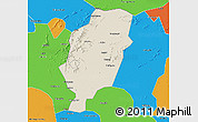 Shaded Relief 3D Map of Suxian, political outside
