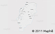 Silver Style 3D Map of Suxian, single color outside