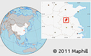 Gray Location Map of Suxian, highlighted country