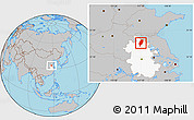 Gray Location Map of Suxian, highlighted parent region
