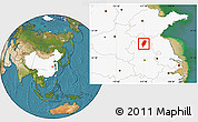 Satellite Location Map of Suxian, highlighted country