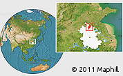Satellite Location Map of Suxian, highlighted parent region