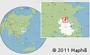 Savanna Style Location Map of Suxian, highlighted parent region