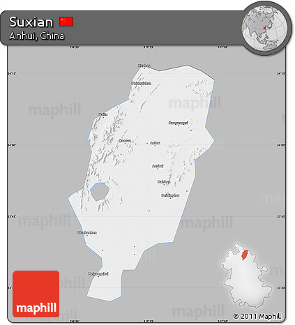 Gray Map of Suxian, single color outside