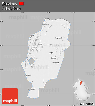 Gray Map of Suxian, single color outside