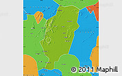 Physical Map of Suxian, political outside
