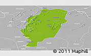 Physical Panoramic Map of Suxian, lighten, desaturated