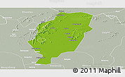 Physical Panoramic Map of Suxian, lighten, semi-desaturated
