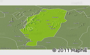 Physical Panoramic Map of Suxian, semi-desaturated