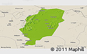 Physical Panoramic Map of Suxian, shaded relief outside