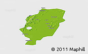 Physical Panoramic Map of Suxian, single color outside