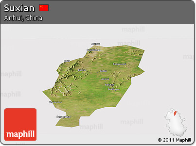 Satellite Panoramic Map of Suxian, cropped outside