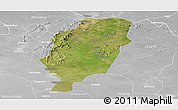 Satellite Panoramic Map of Suxian, lighten, desaturated
