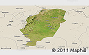Satellite Panoramic Map of Suxian, shaded relief outside