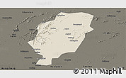 Shaded Relief Panoramic Map of Suxian, darken