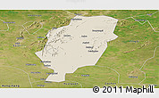 Shaded Relief Panoramic Map of Suxian, satellite outside
