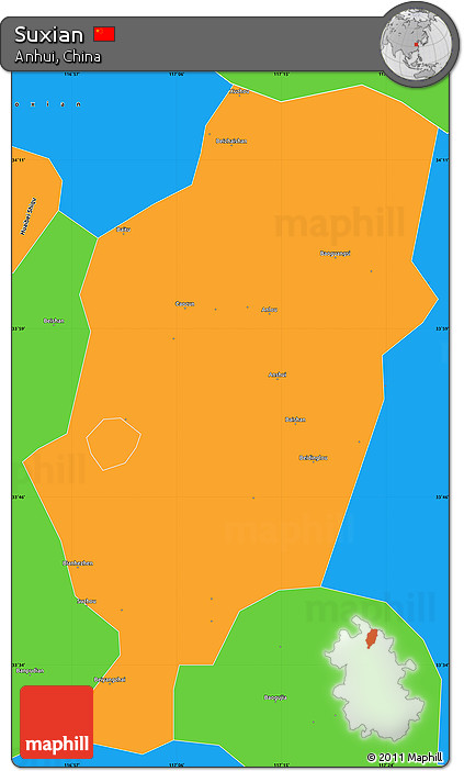 Political Simple Map of Suxian