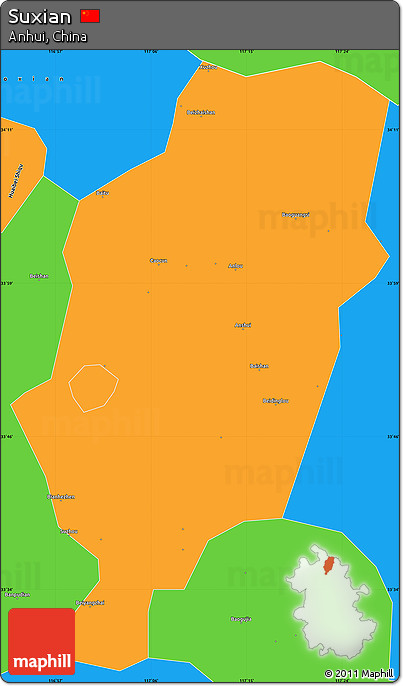 Political Simple Map of Suxian