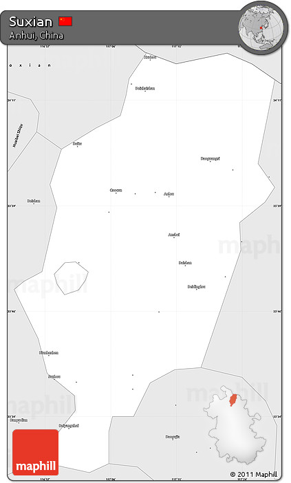 Silver Style Simple Map of Suxian
