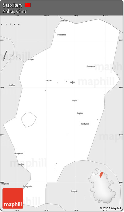 Silver Style Simple Map of Suxian