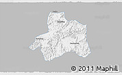 Gray 3D Map of Taiping, single color outside