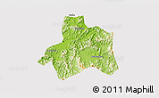 Physical 3D Map of Taiping, cropped outside
