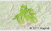 Physical 3D Map of Taiping, lighten
