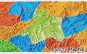 Physical 3D Map of Taiping, political outside