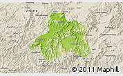Physical 3D Map of Taiping, shaded relief outside