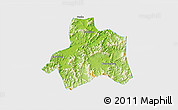 Physical 3D Map of Taiping, single color outside
