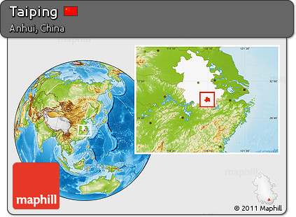 Physical Location Map of Taiping, highlighted parent region