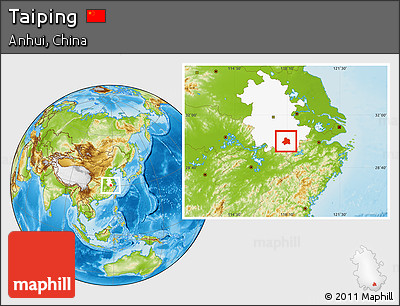 Physical Location Map of Taiping, highlighted parent region