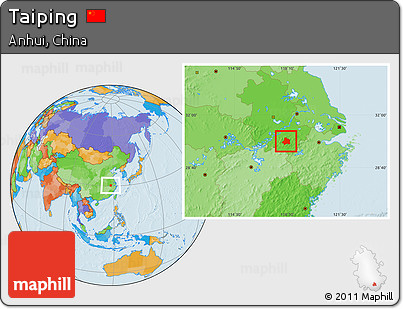 Political Location Map of Taiping