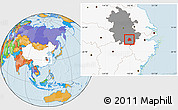 Political Location Map of Taiping, highlighted country, highlighted parent region