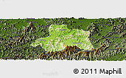 Physical Panoramic Map of Taiping, darken