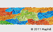 Physical Panoramic Map of Taiping, political outside