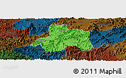 Political Panoramic Map of Taiping, darken