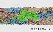 Political Panoramic Map of Taiping, semi-desaturated
