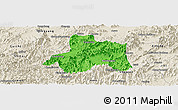 Political Panoramic Map of Taiping, shaded relief outside