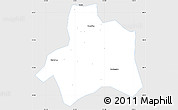 Silver Style Simple Map of Taiping, single color outside