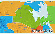 Physical 3D Map of Tianchang, political outside