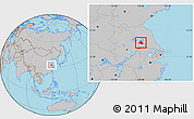 Gray Location Map of Tianchang