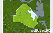 Physical Map of Tianchang, darken