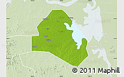 Physical Map of Tianchang, lighten